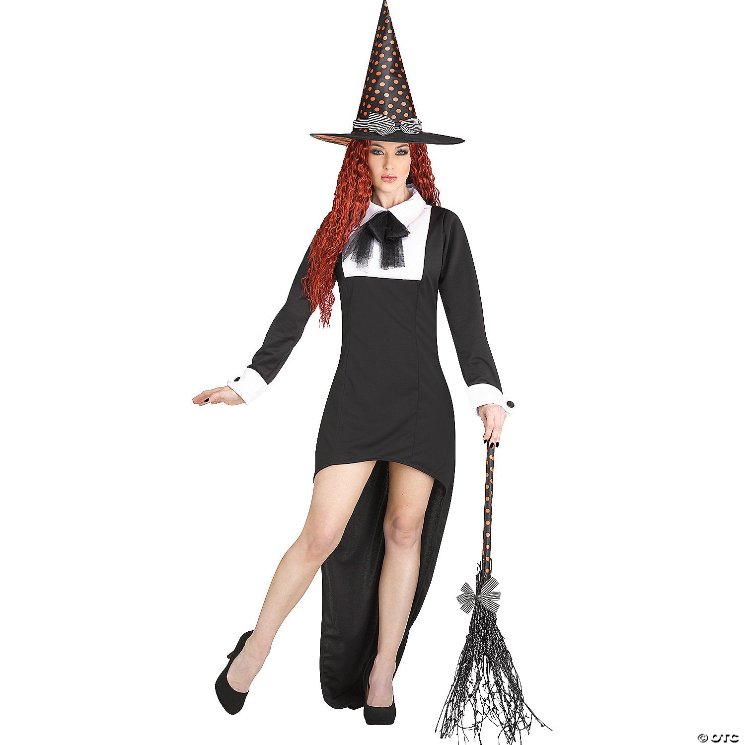 witch broom vintage orange~fw90896or