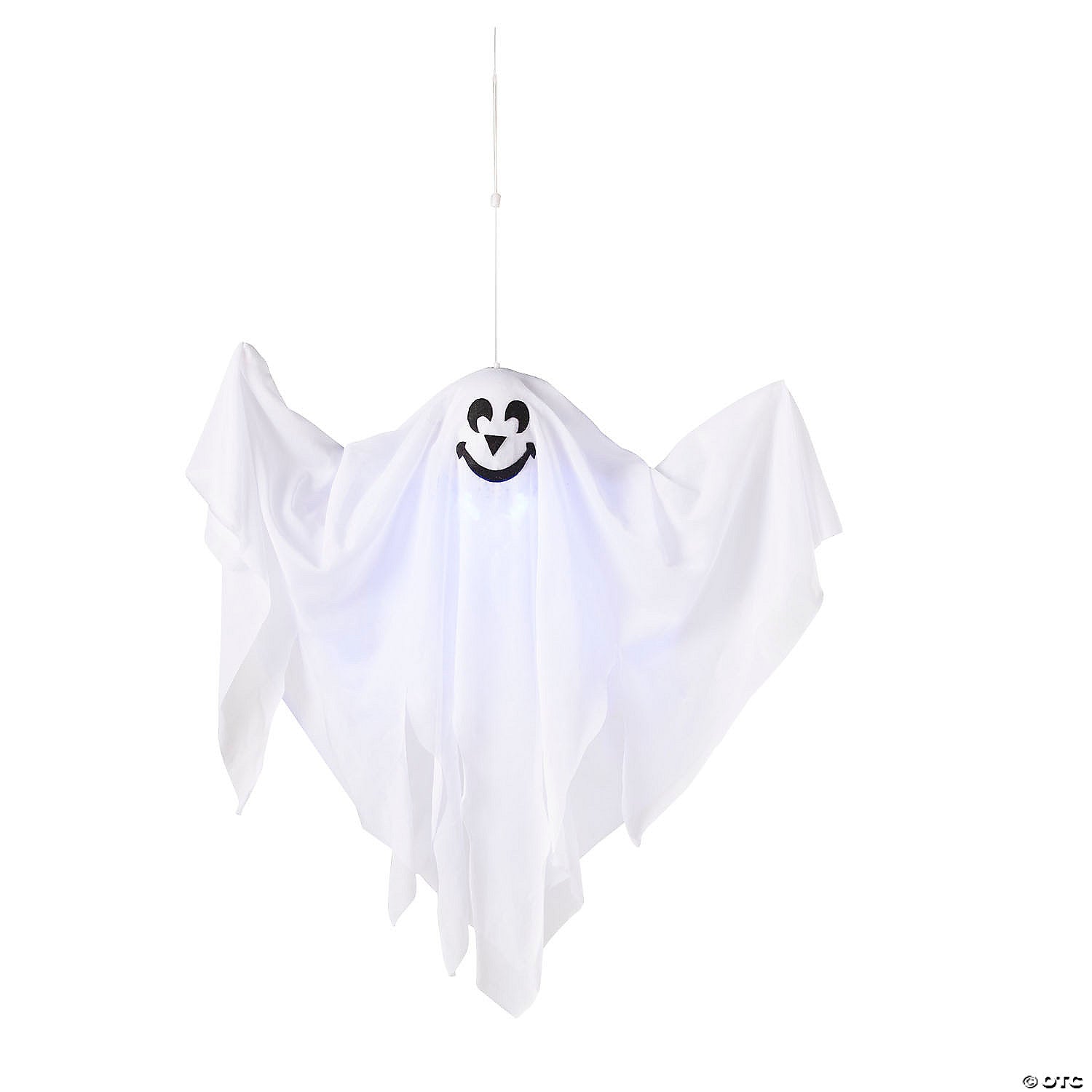 4  light up smiling ghost halloween hanging decoration~atc00097-a01