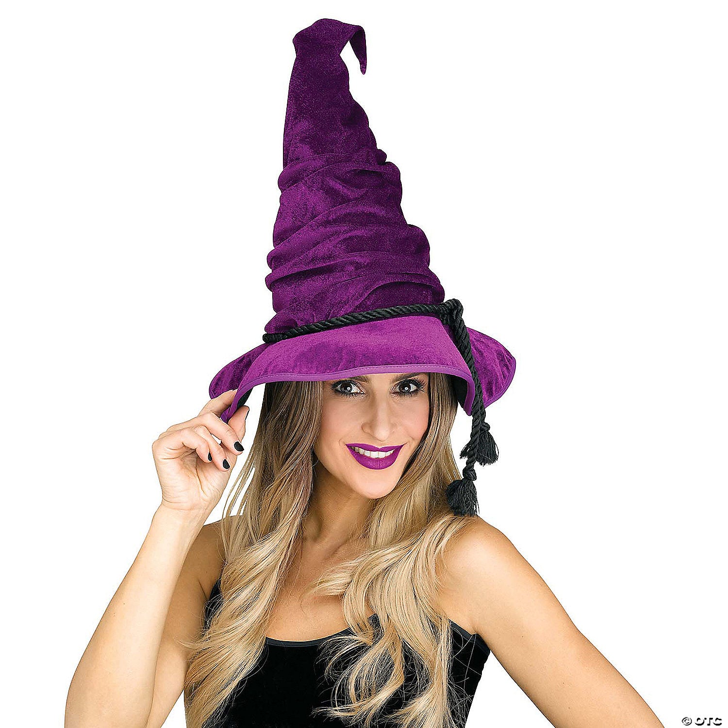 adults purple velour witch hat~fw93703p