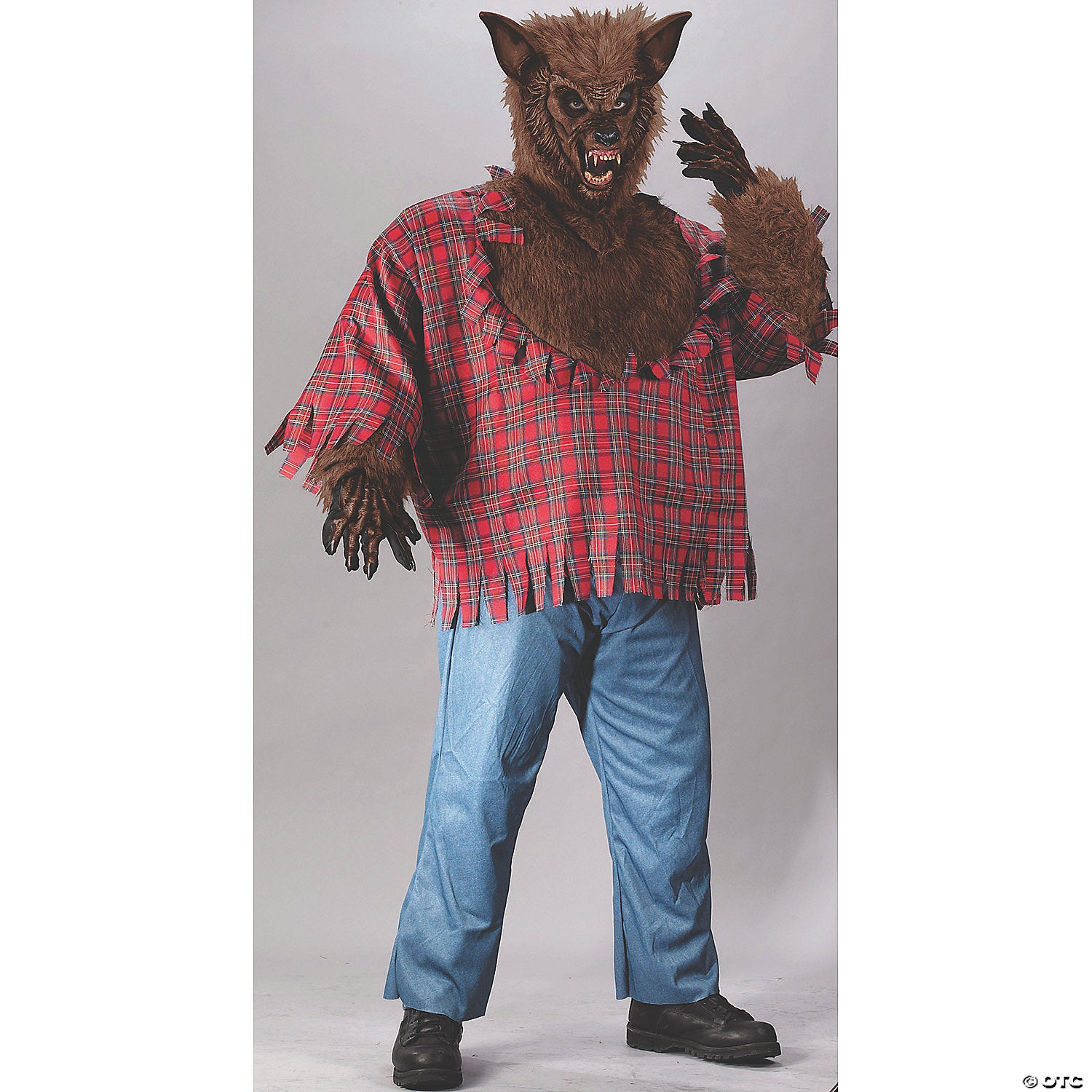 men s brown werewolf costume   plus size~fw5732br