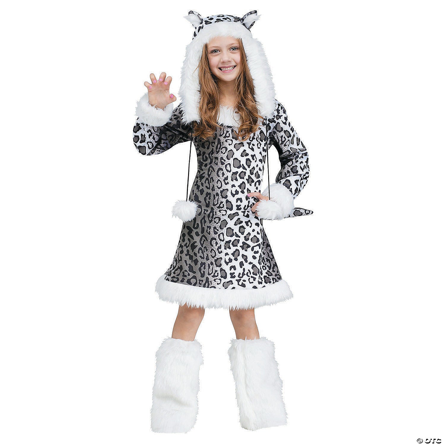 girl s snow leopard costume   large~fw121142lg