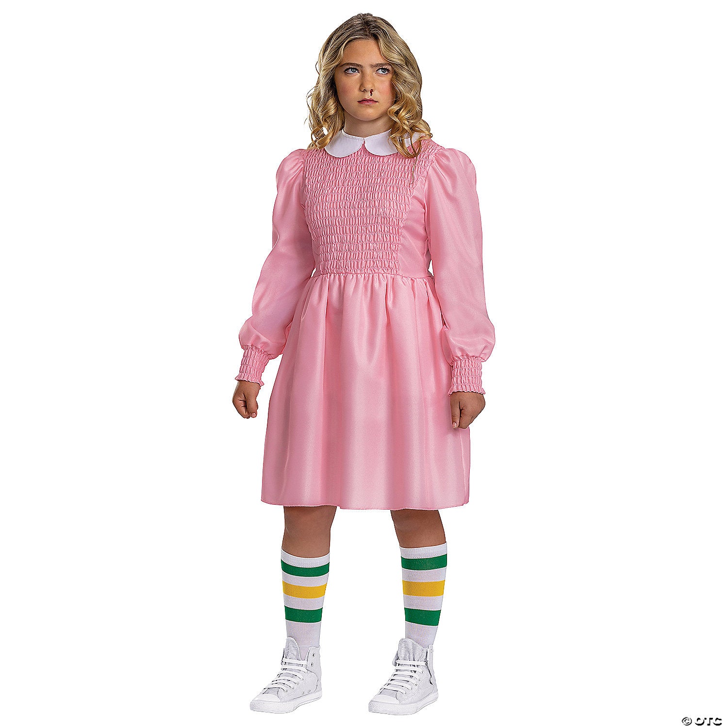 kids classic stranger things eleven pink dress costume   extra large~dg123659j-a01