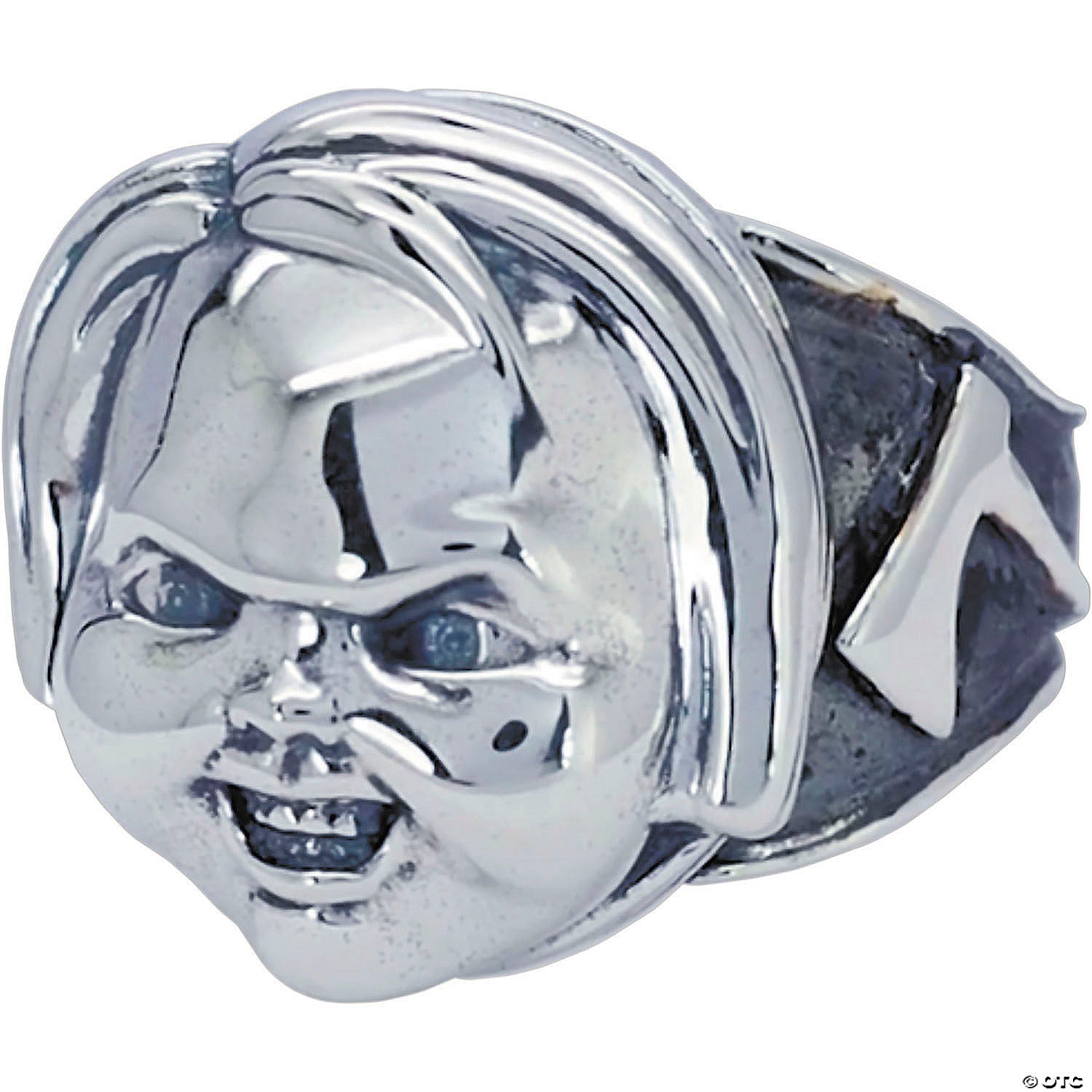 child& 8217 s play& 8482  chucky face sterling silver ring   size 9~majakus1009