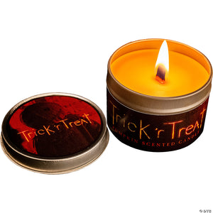 trick & 8217 r treat& 8482  pumpkin scented orange candle with tin~mattle118