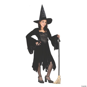 girl& 8217 s black velvet witch costume   small~fw5972bksm