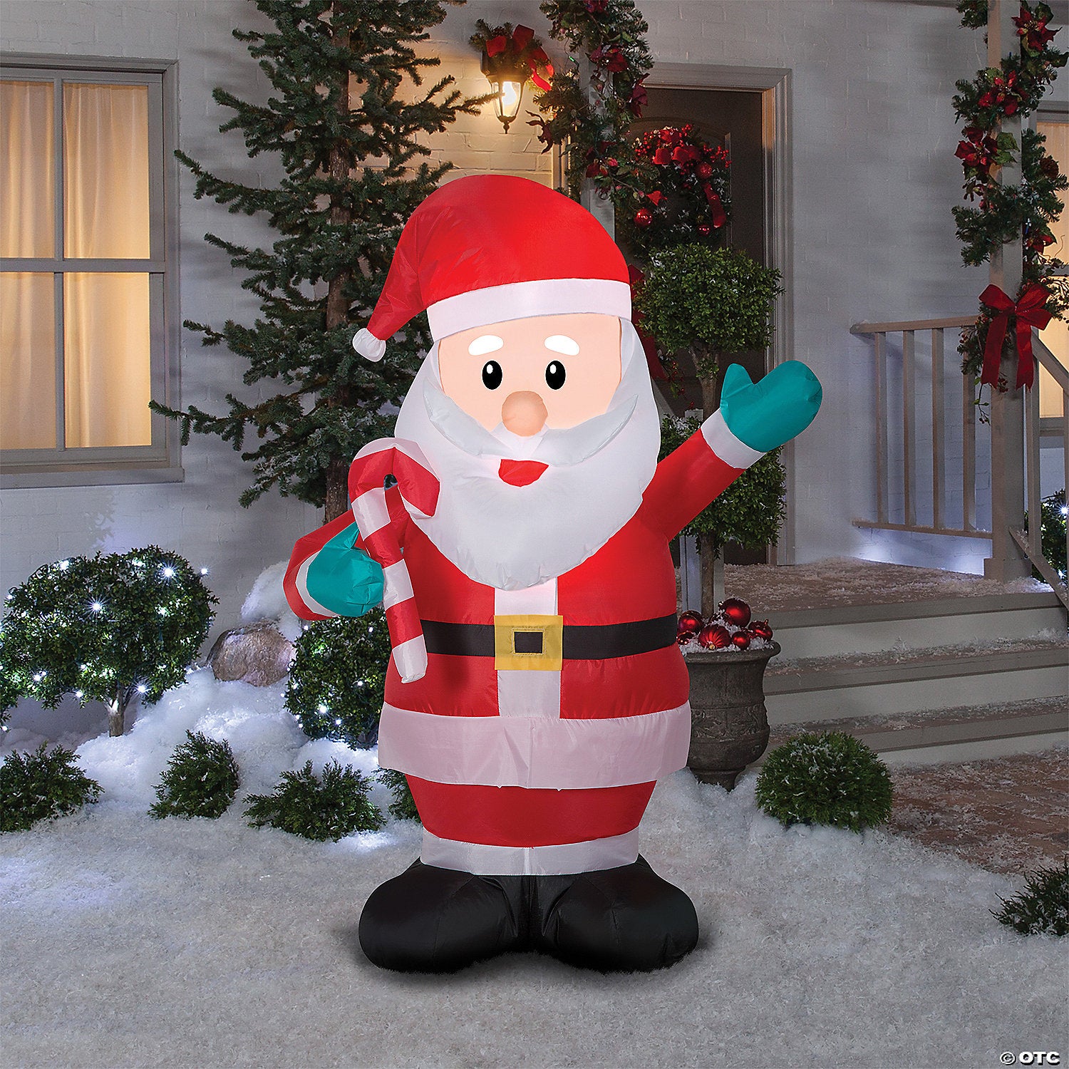 84  blow up inflatable santa with candy cane outdoor yard decoration~ss116712g-a01