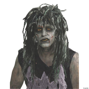 black & white dreads rocker zombie wig~fm66460