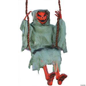 36  hanging dead pumpkin reaper on swing decoration~fw91196p