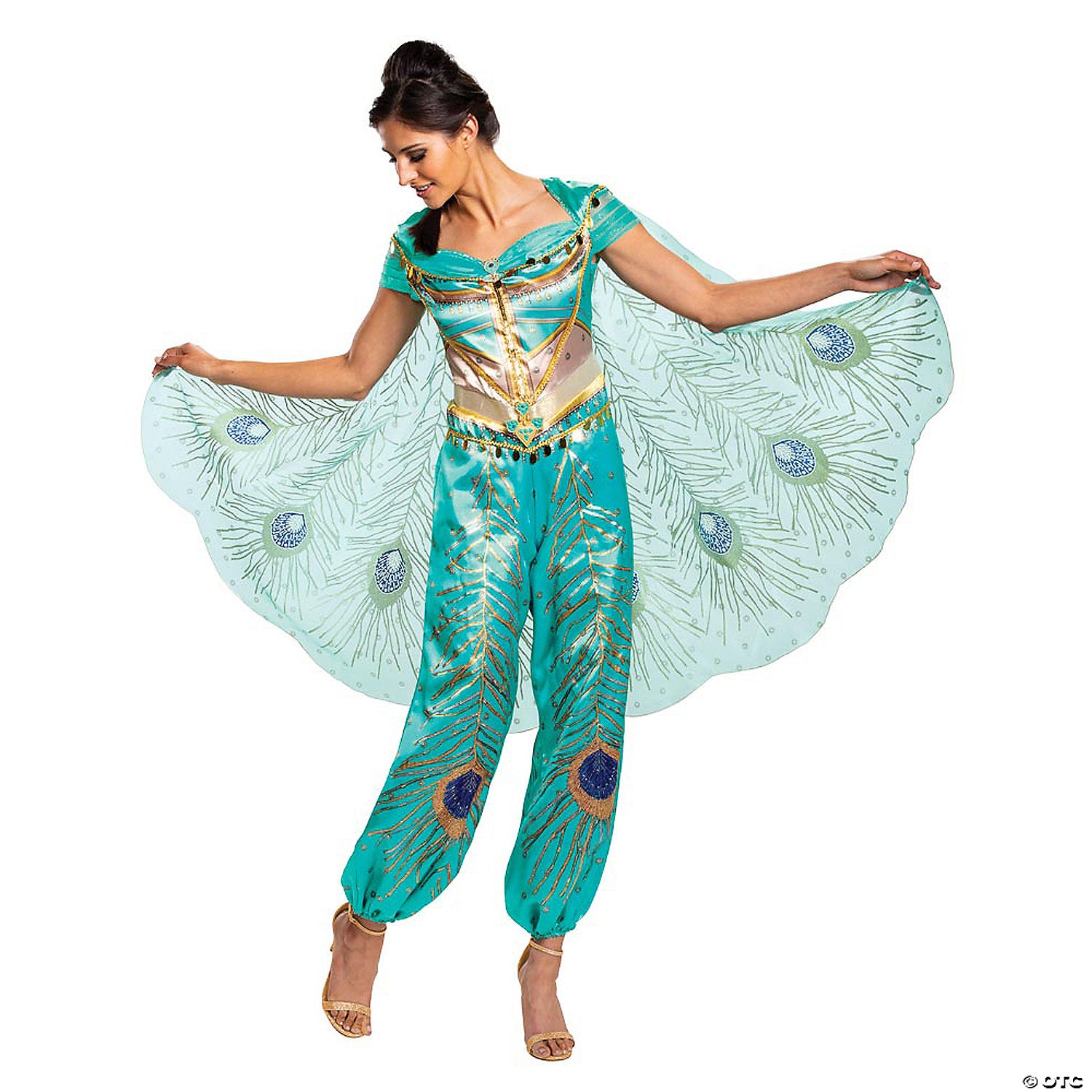 women s deluxe aladdin& 8482  live action teal jasmine costume   small~dg22456n-a01