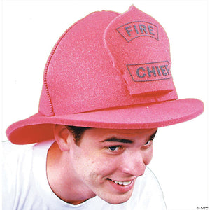 adults red foam fire chief hat~gc28