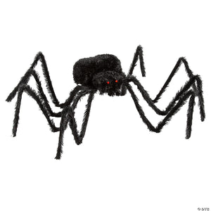 4  furry black polyester spider halloween decoration~atc00138-a01