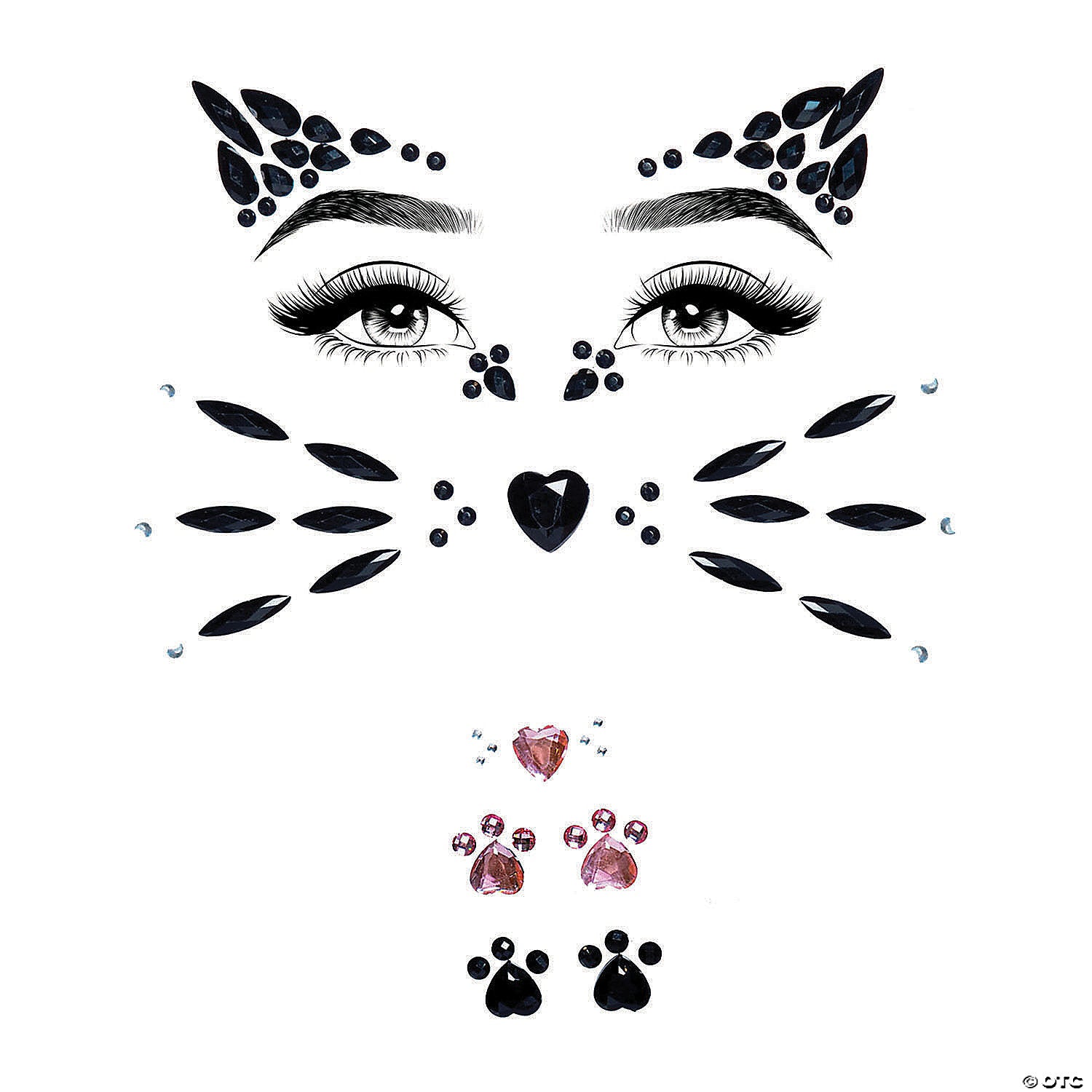 animal jeweled face sticker~uaeye031