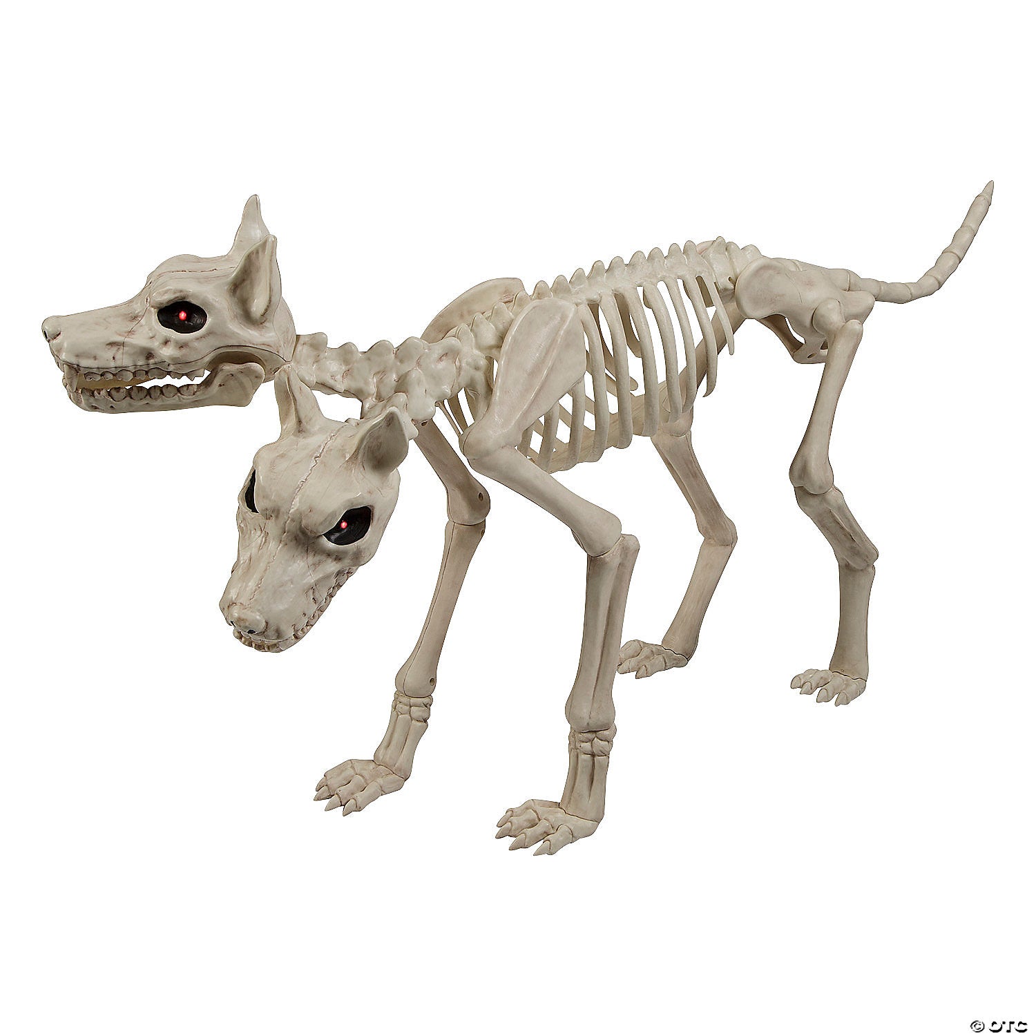 4  animated two headed doberman dog skeleton halloween decoration~sew81900-a01