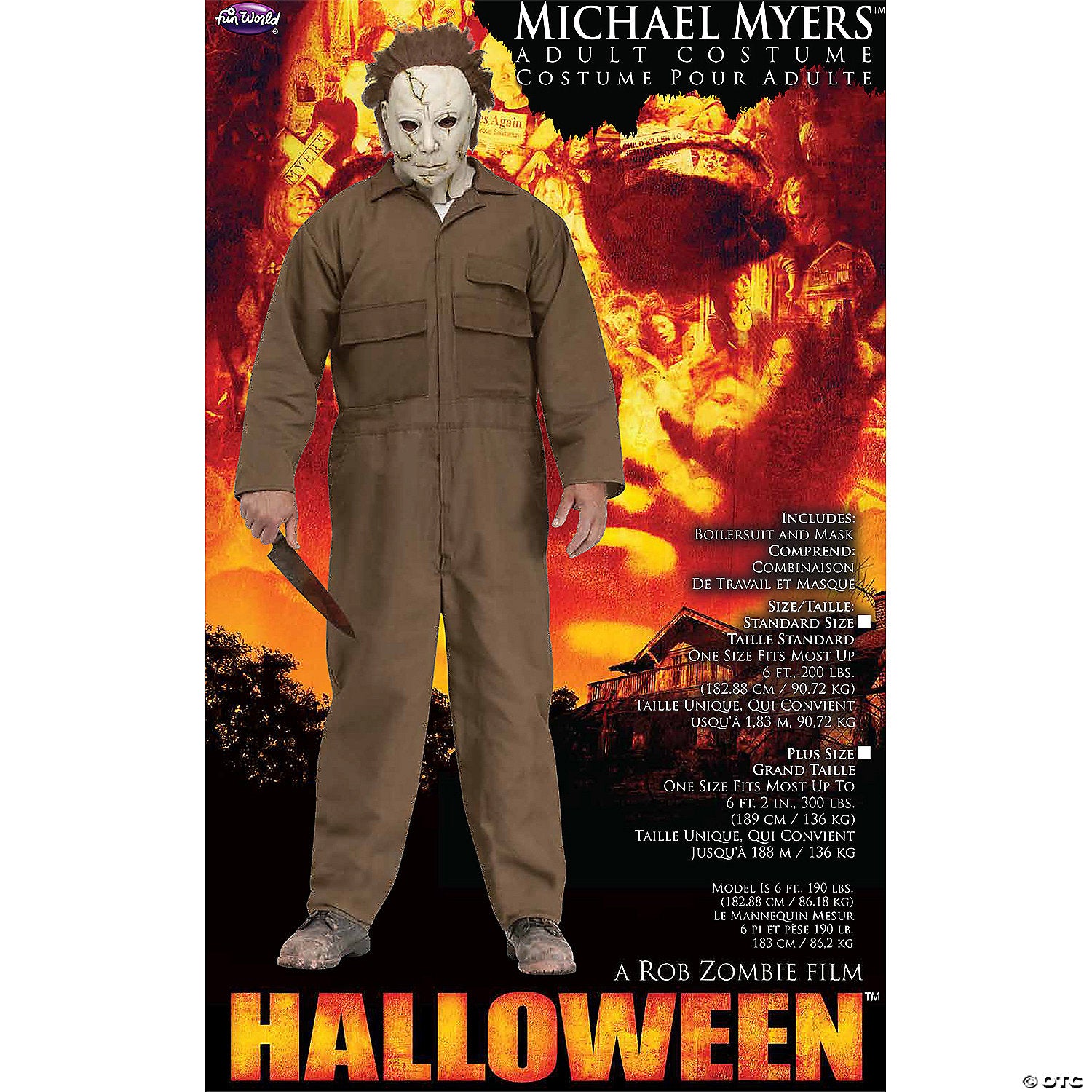 adults  deluxe halloween& 8482   michael myers costume   plus size~fw100945-a01