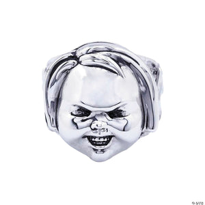 child& 8217 s play 2& 8482  chucky face plated brass ring   size 12~majakus10312