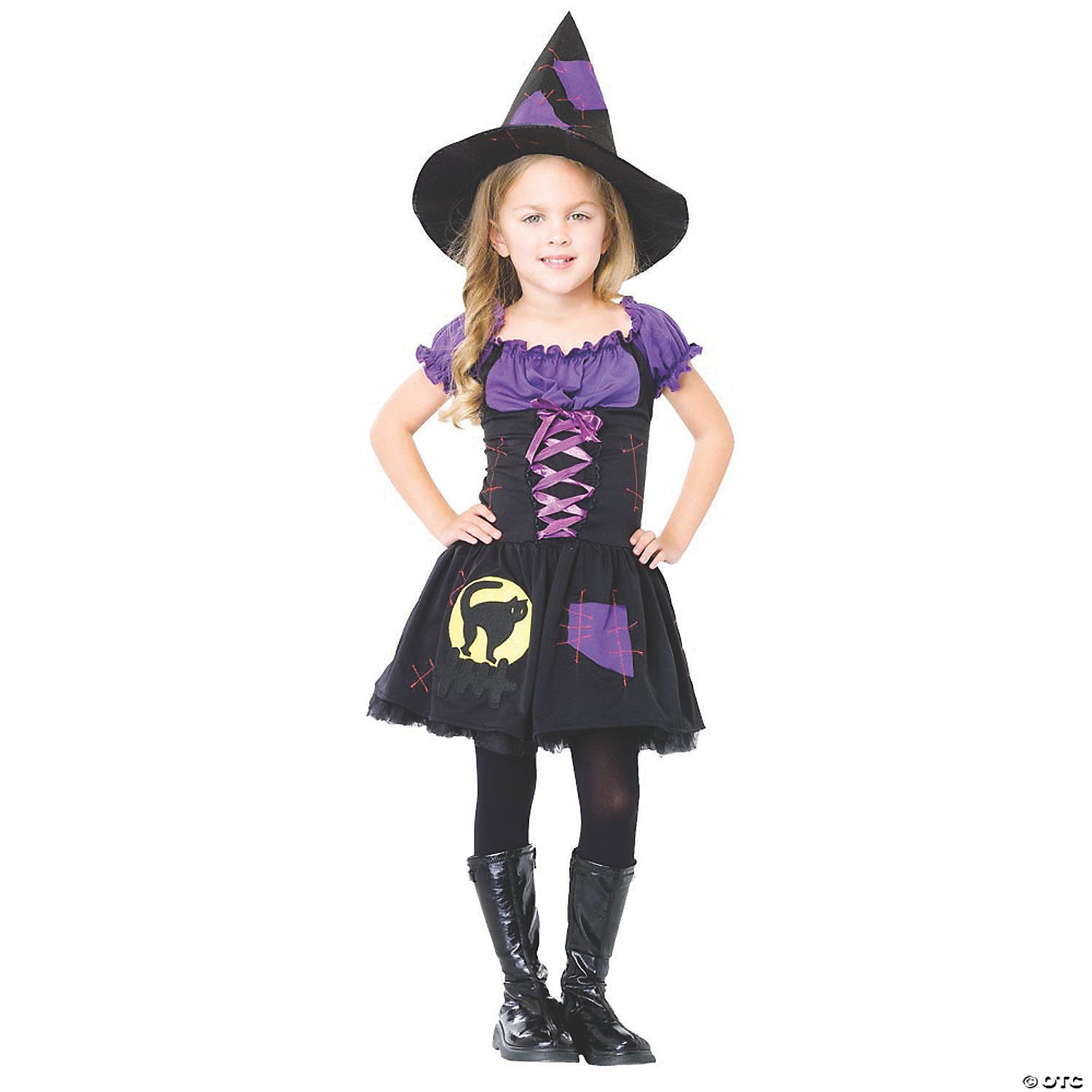 girl& 8217 s purple and black witch costume   large~ua48112lg