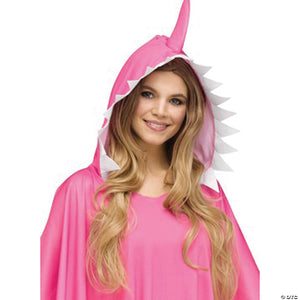 adults shark poncho   pink~fw90793pk-a01