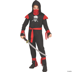 boy s black skull ninja costume   medium~fw112652bkmd