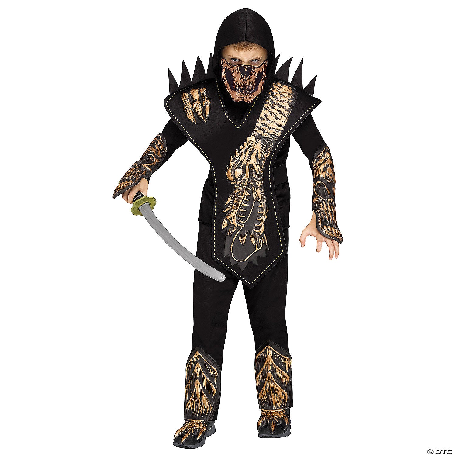 Boy's Dragon Skull Ninja Costume Large 12-14