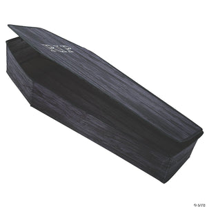 60  wooden look black coffin with lid halloween decoration~mr123166-a02