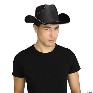 adults light up black cowhand hat~fw93707k