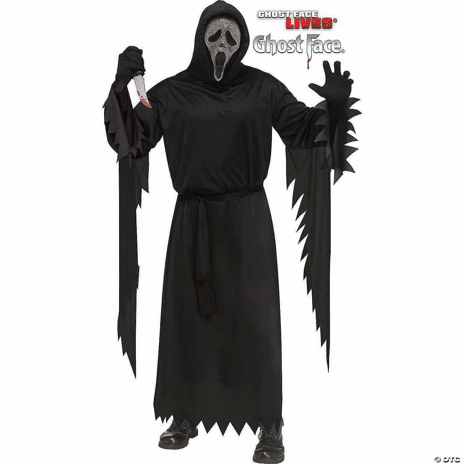 adults ghost face& 174  black robe with gun powder gray mask costume   standard~fw134214