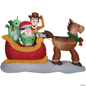 62  toy story with sleigh airblown outdoor yard decoration~ss37598g