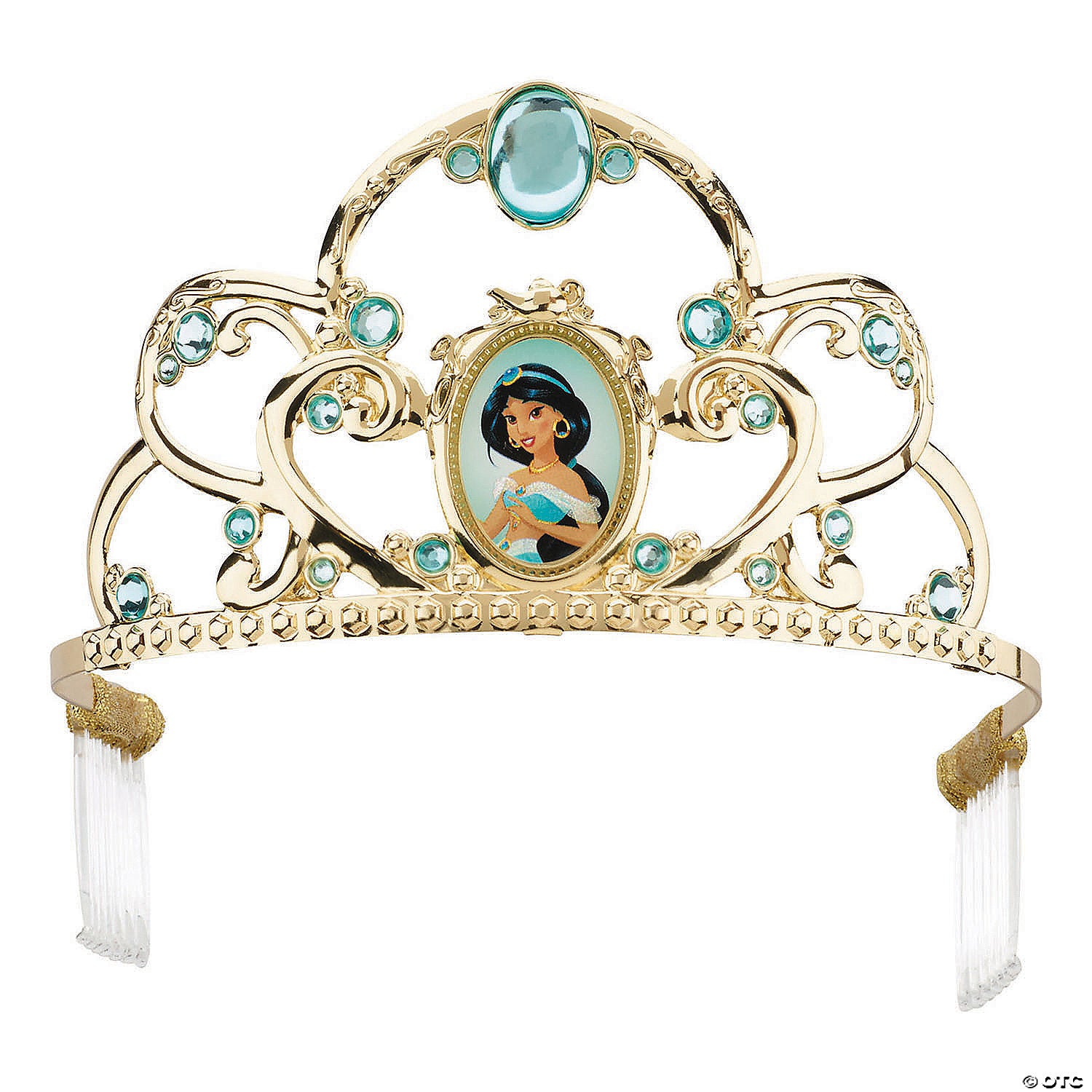 kids deluxe disney s aladdin jasmine green & gold tiara~dg99634