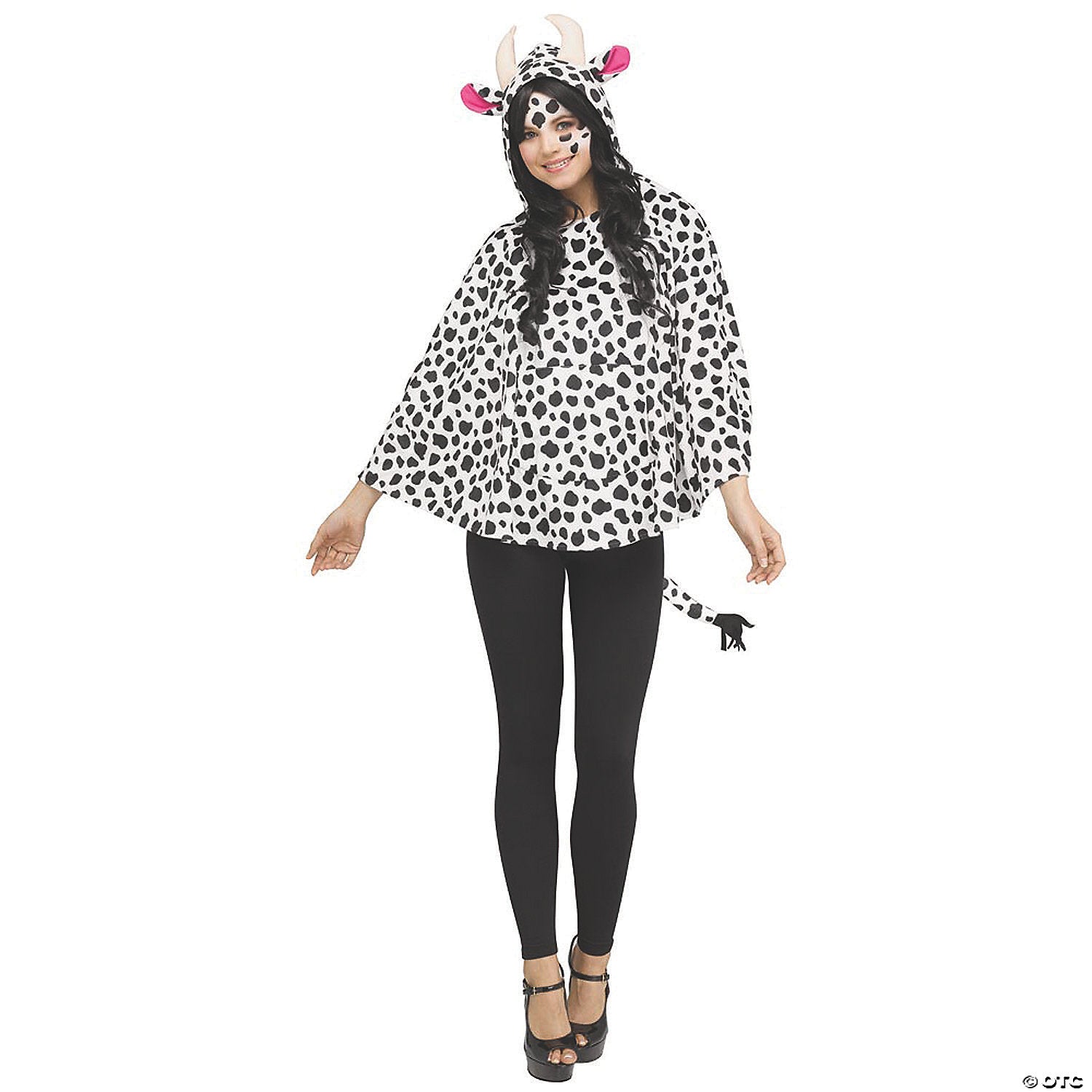 women s hooded cow poncho costume~fw90648c