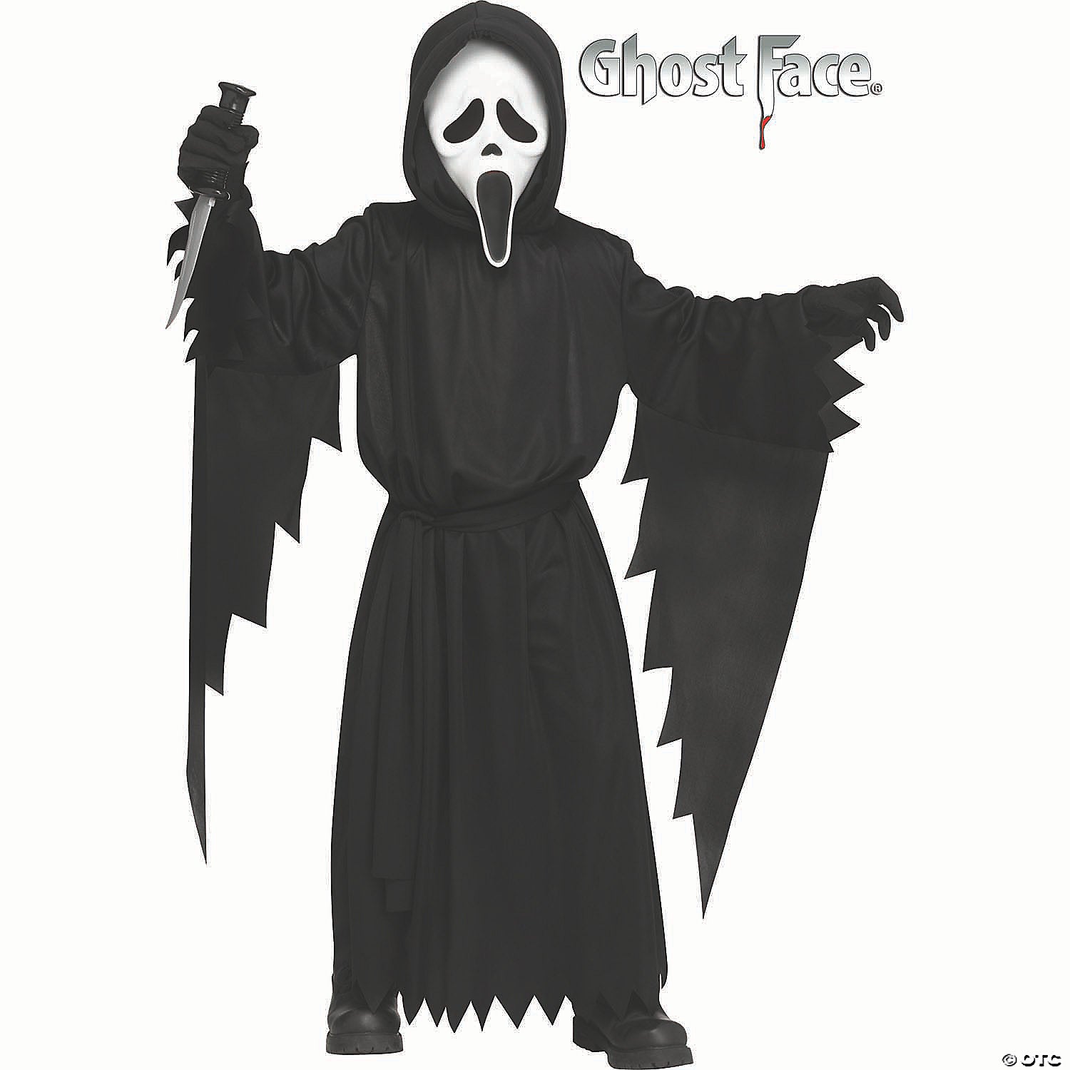 toddler ghost face& 174  black polyester robe with mask costume   extra large 14 16~fw135861xl