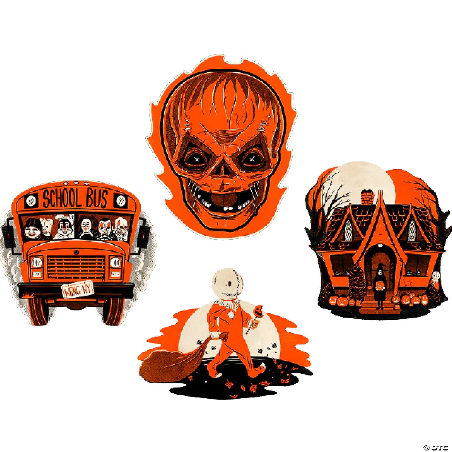 trick & 8217 r treat& 8482  glow in the dark retro wall decorations~masfle103