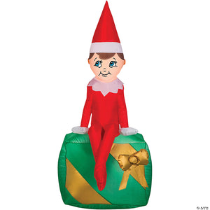 42  elf on present airblown outdoor yard decoration~ss35847g