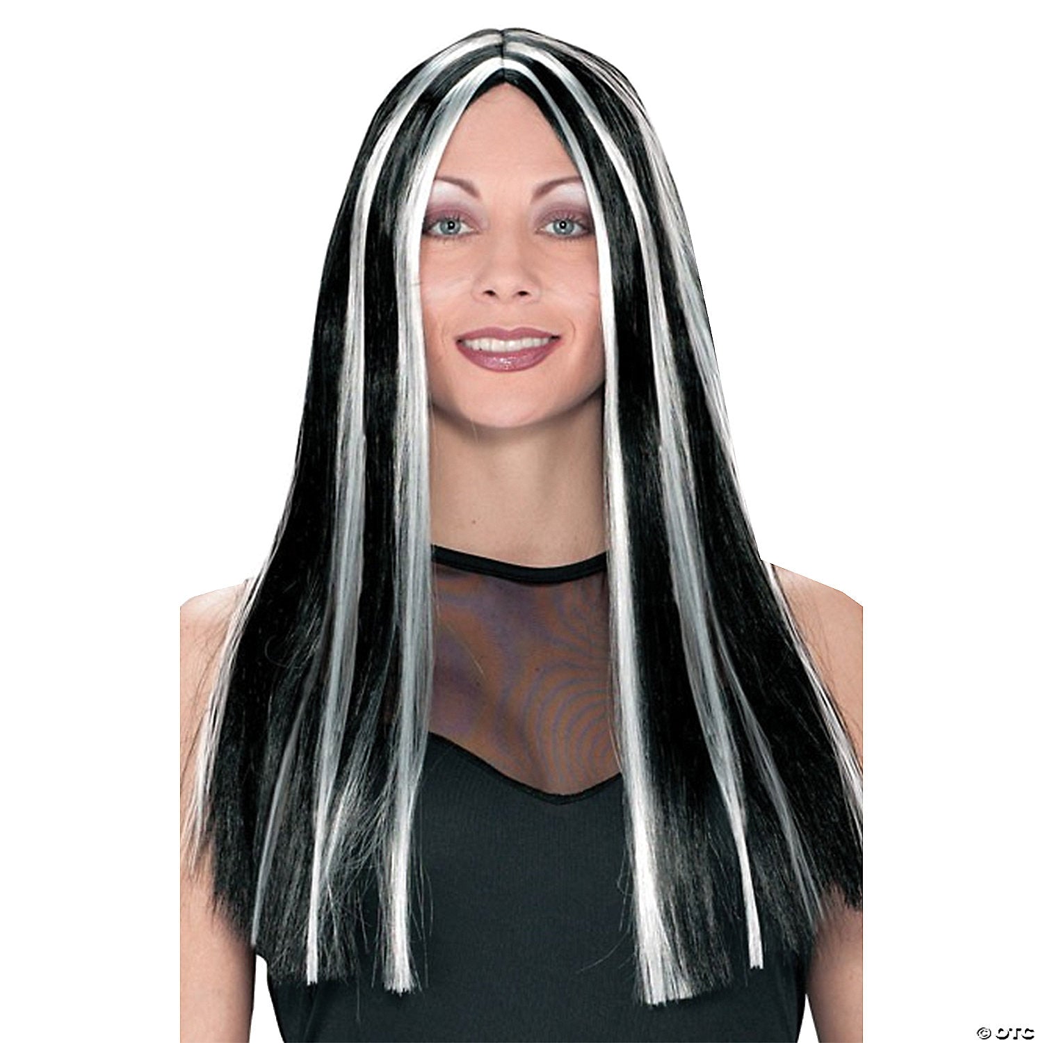 adults black & white vampiress wig~fw9251