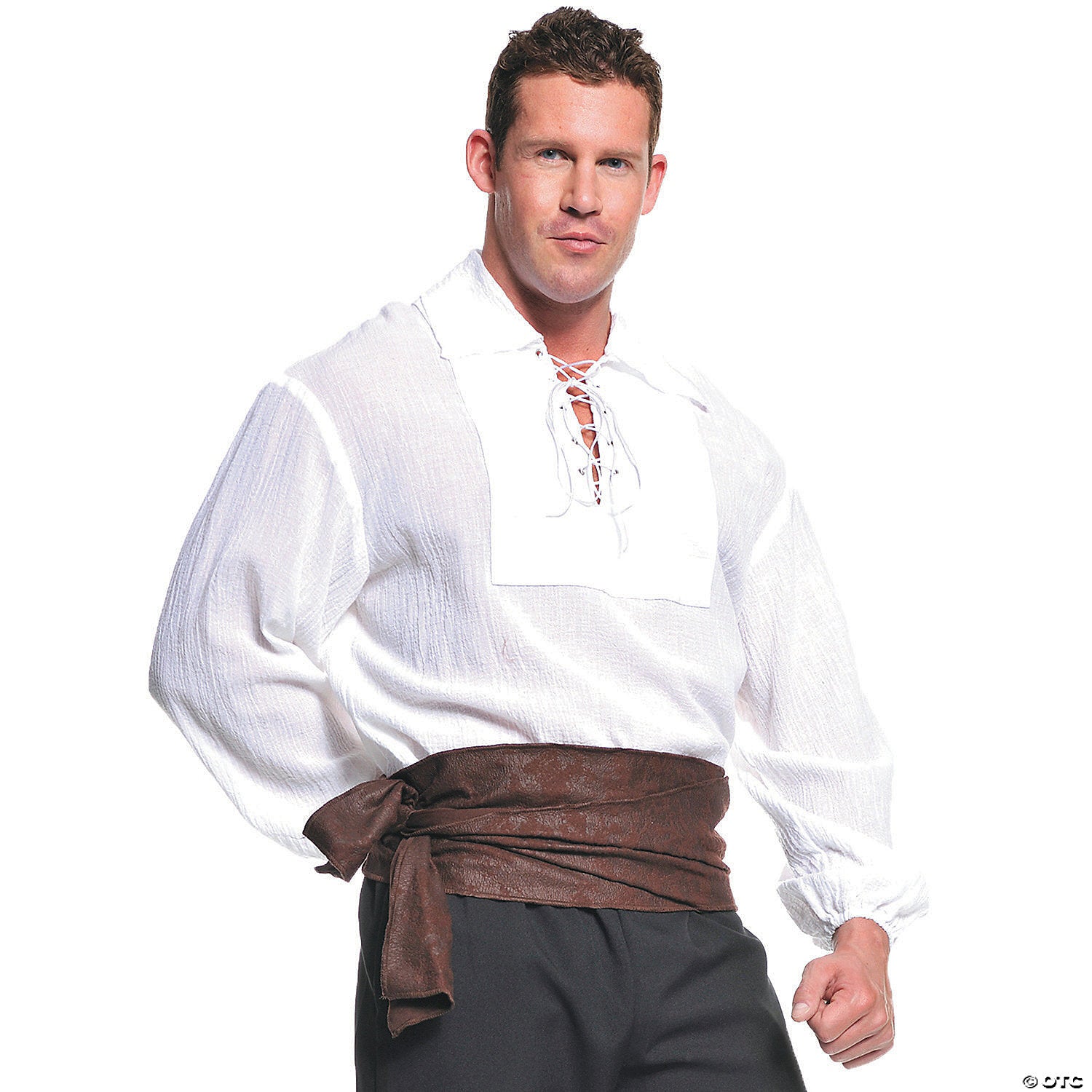 men s white pirate shirt costume    extra large~ur29302xl