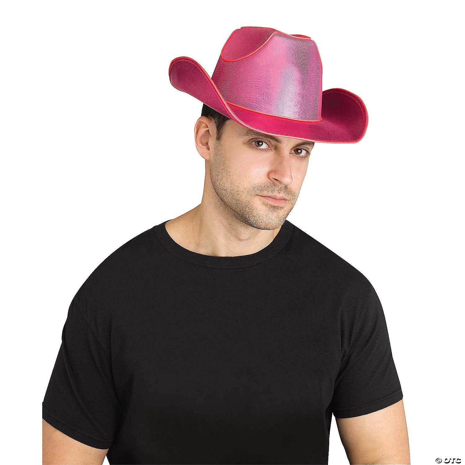 adults light up pink cowhand hat~fw93707pk