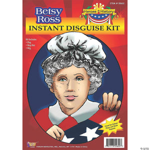 heroes in history  betsy ross costume wig  hat & flag~fm55622