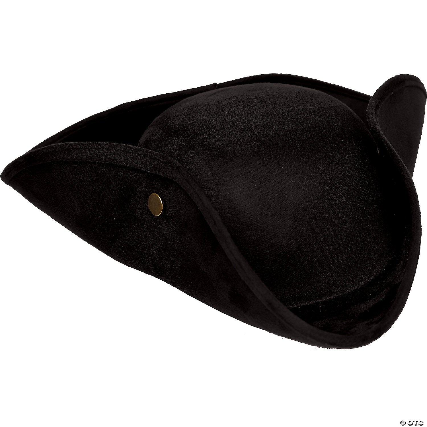 adults black faux suede tricorne hat~ur30047