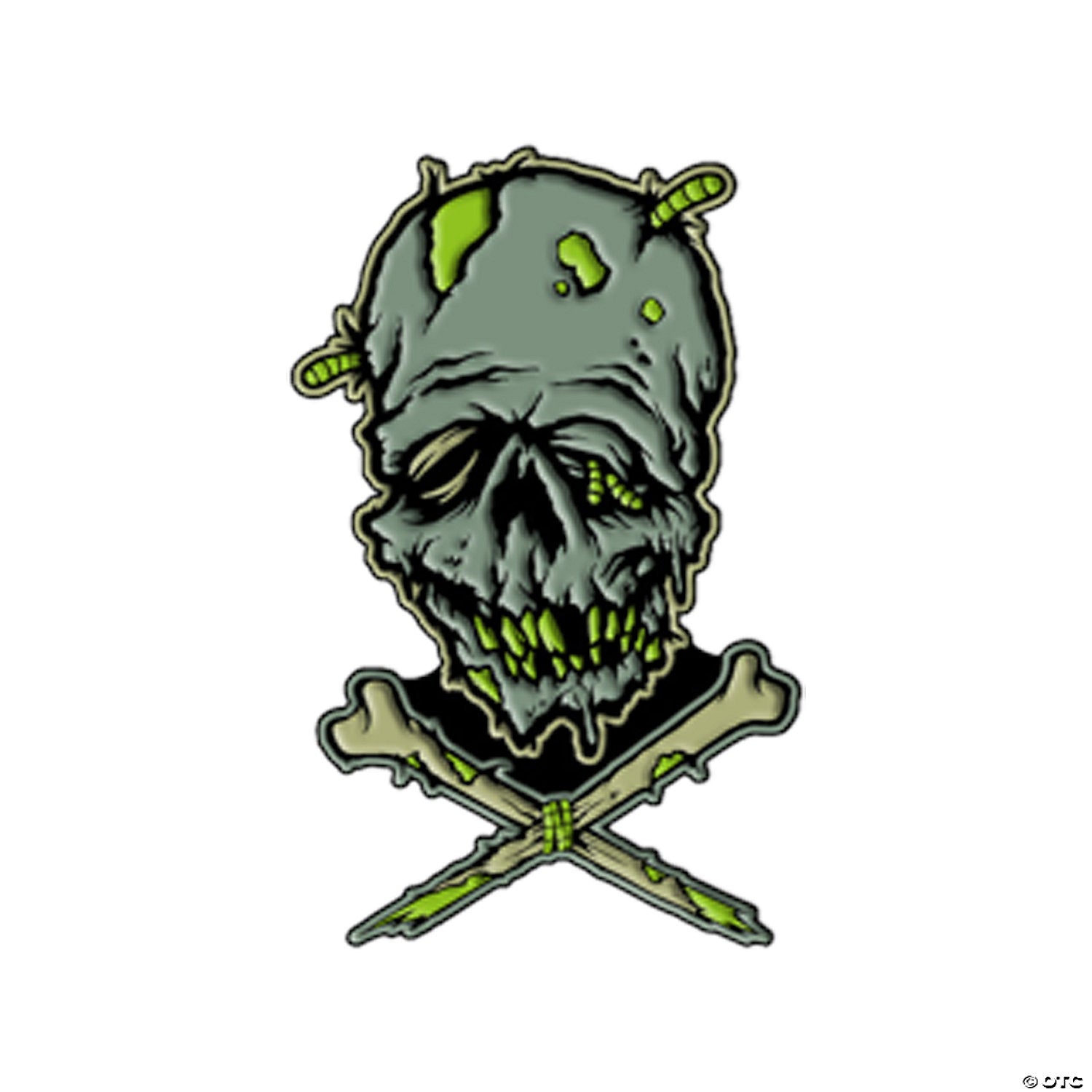 2  toxictoons& 8482  zombie kook  face full color enamel pin~mattep109