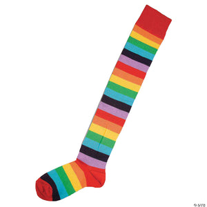 adult rainbow clown socks~fm64402