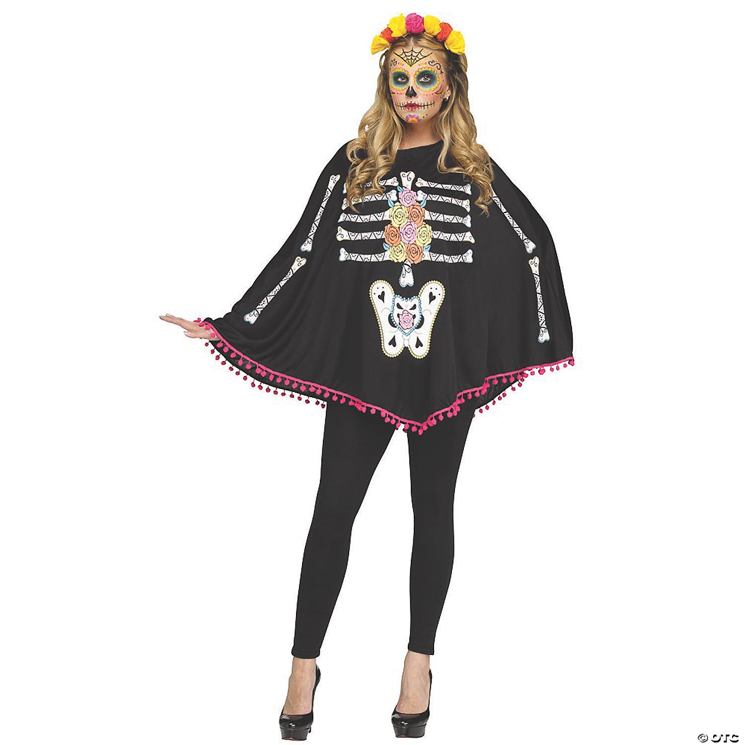 women s day of the dead poncho costume~fw90355d