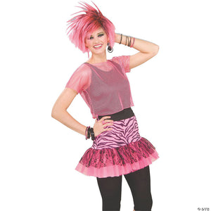 women& 8217 s pink pop party skirt costume   standard~fm63078