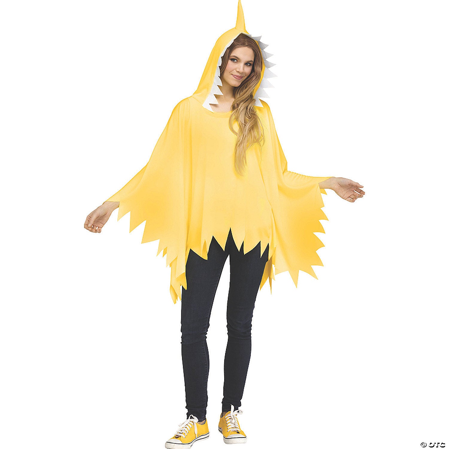 adults shark poncho   yellow~fw90793yw