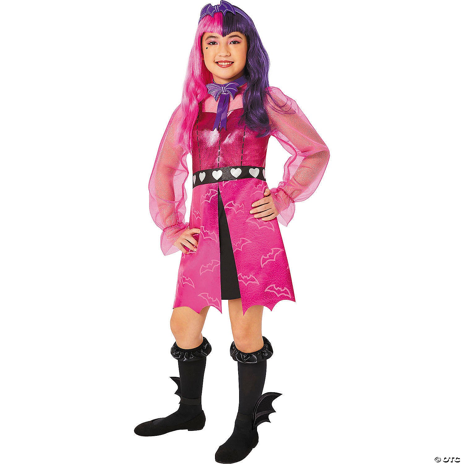 kids monster high& 8482  pink & purple draculaura costume   extra large 14 16~fw106252xl