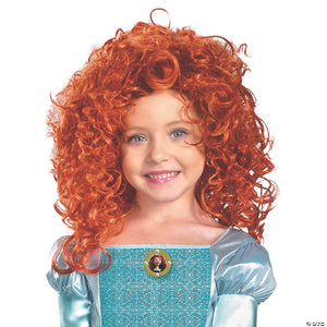 kids red long curly wig~dg43606