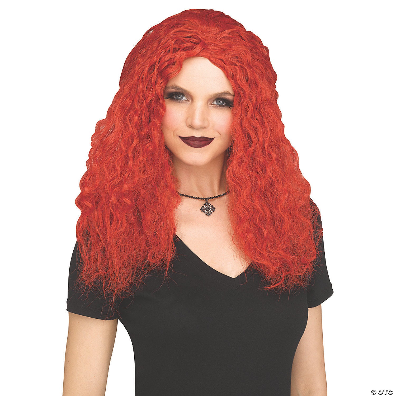 adults red crimped wig~fw92137rd