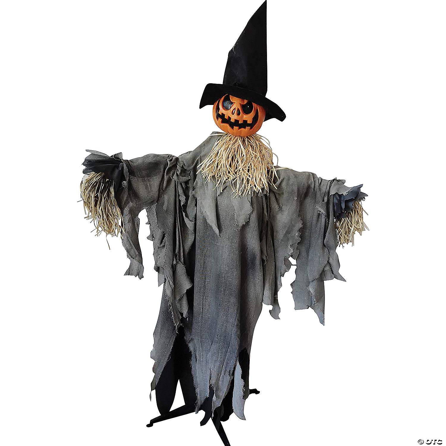 72  animated scarecrow pumpkin with hat halloween decoration~ss61948-a06