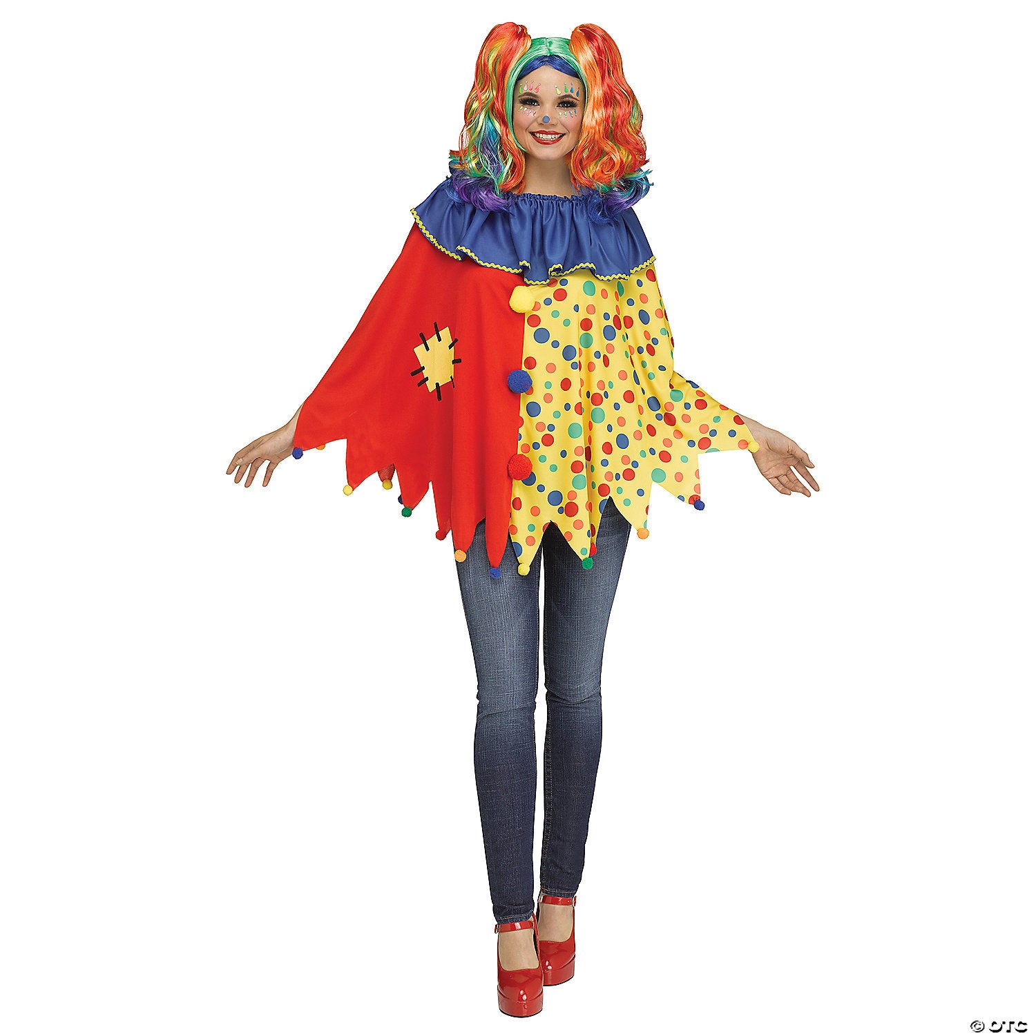 adults clown poncho~fw90436m