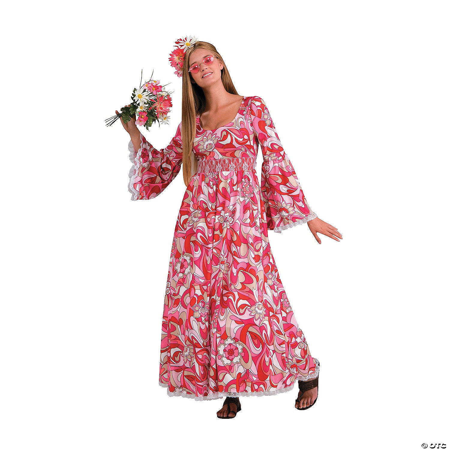 women& 8217 s hippie flower child costume   standard~fm62911