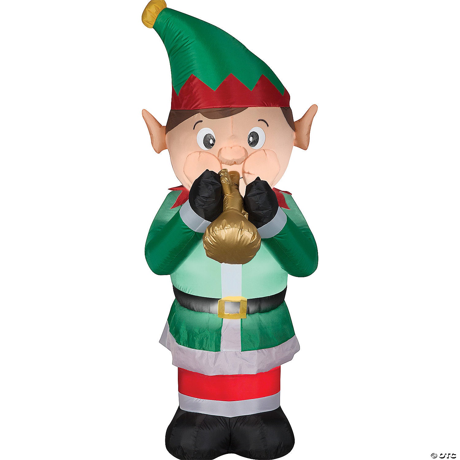 72  blow up inflatable animated elf playing trumpet outdoor yard decoration~ss118906g-a01