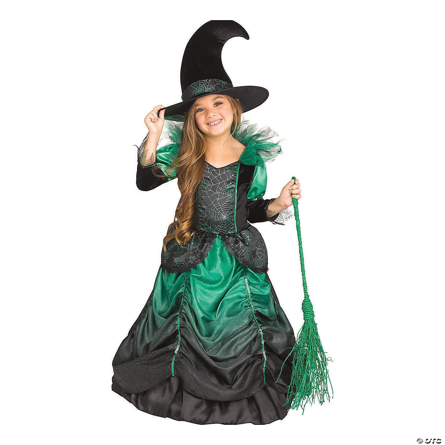 girl s emerald witch costume~fw113361xl